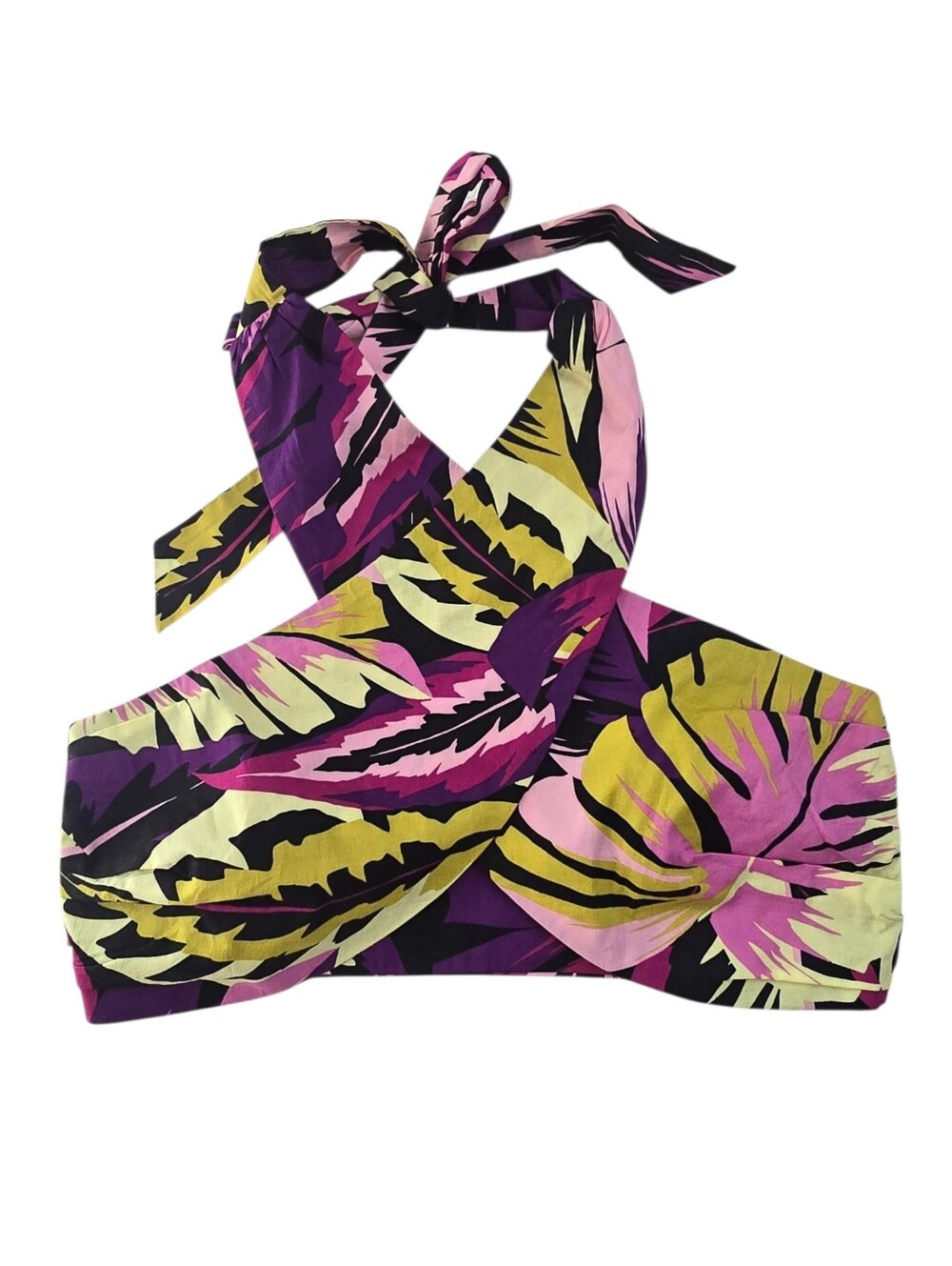 Future Collective Botanical Wrap Neck Halter Top XS - Picture 2 of 6